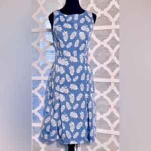 Brooks Brothers Blue and White Midi Dress